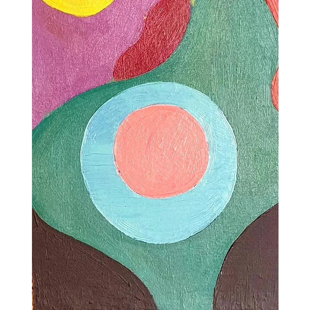 Abstract Late 20th Century Abstract Oil Painting on Canvas "Flowers", by Yuri Vassilievich Titov, Framed For Sale - Image 3 of 12