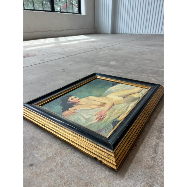 Early 20th Century Modern Oil Painting of a Nude Woman, Signed and Framed For Sale - Image 11 of 12