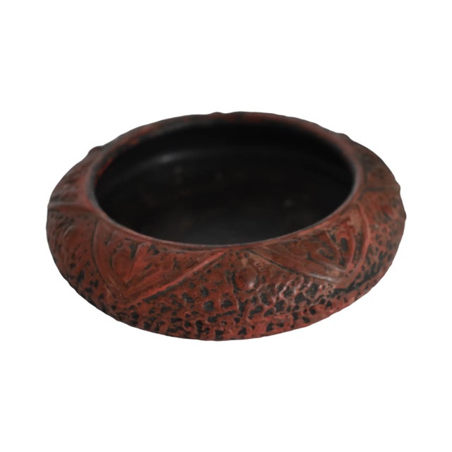 Vintage Japanese Tokanabe Ware Footed Red Bowl For Sale - Image 4 of 7