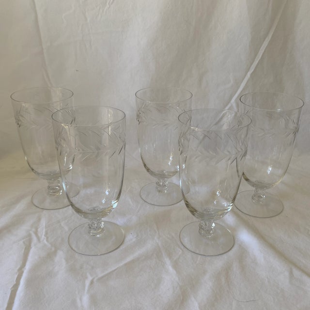 Vintage Tiffin Crystal Set of 5 Ice Tea Glasses For Sale - Image 9 of 9