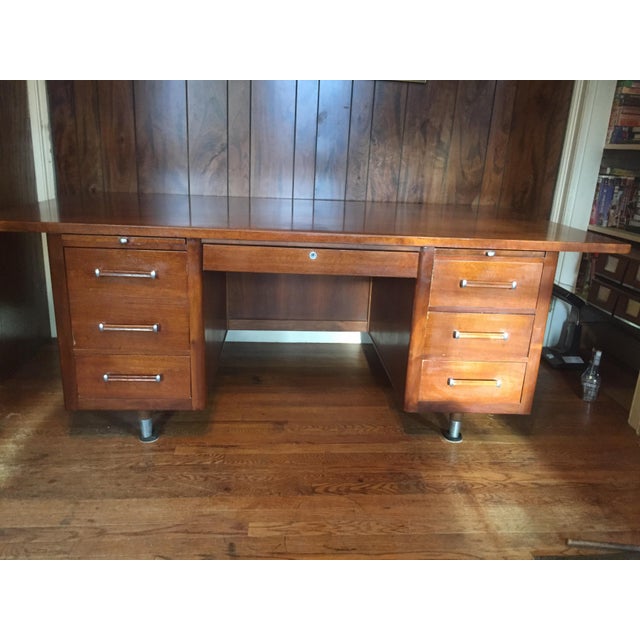 1950s MidCentury Modern Alma Walnut Partner Desk Chairish