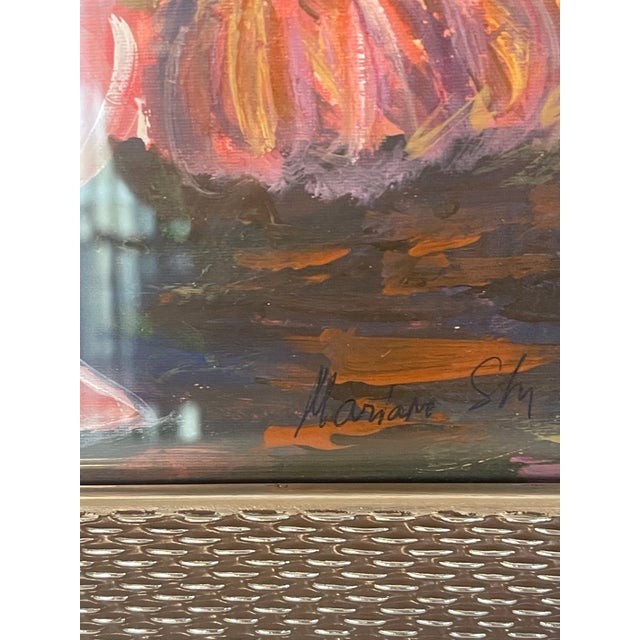 Abstract 1950s Abstract Still Life Bouquet Art Painting Artist Signed For Sale - Image 3 of 6