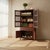 Brown Vintage Brown Oriental Open Bars Doors Display Curio Cabinet Bookcase For Sale - Image 8 of 9