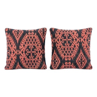 Modern Kilim Pillow Cover 16'' X 16'' - Set of Two For Sale