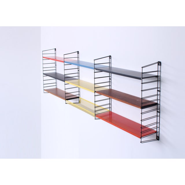 Modular Metal Wall Rack by A.D. Dekker for Tomado, 1950s, Set of 13 For Sale - Image 9 of 18