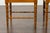 Brown Vintage Pair of English Midcentury Faux Bamboo Walnut Stools with Rush Seats For Sale - Image 8 of 12