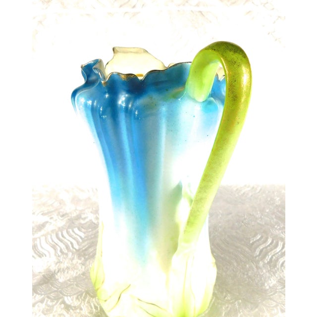 1940s Teal and Light Green Shaped Chocolate Pot For Sale - Image 5 of 11