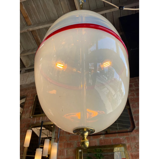 Stunning Leucos chandelier in opalescent glass, designed by Giusto Tosa, circa 1973.