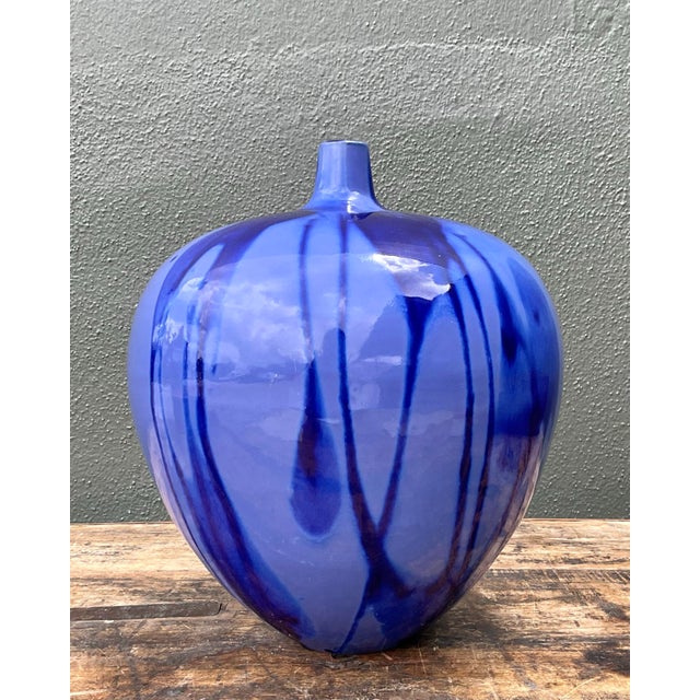 Ceramic Vintage Drip Glazed Ceramic Vase For Sale - Image 7 of 12