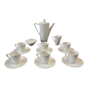 Vintage 1950's German Mid Century Modern Hutschenreuther Selb Porcelain 17-Piece Coffee Demitasse Service Set by Hans Achtziger