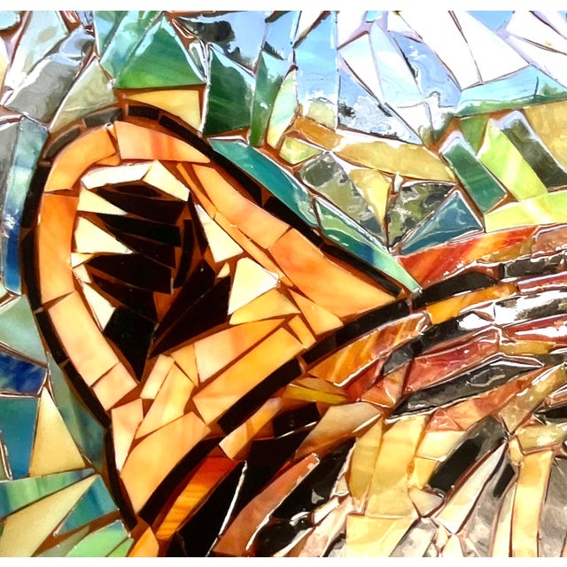 Vintage Glass Mosaic of Tiger in Lucite Box Wall Sculpture For Sale - Image 9 of 10