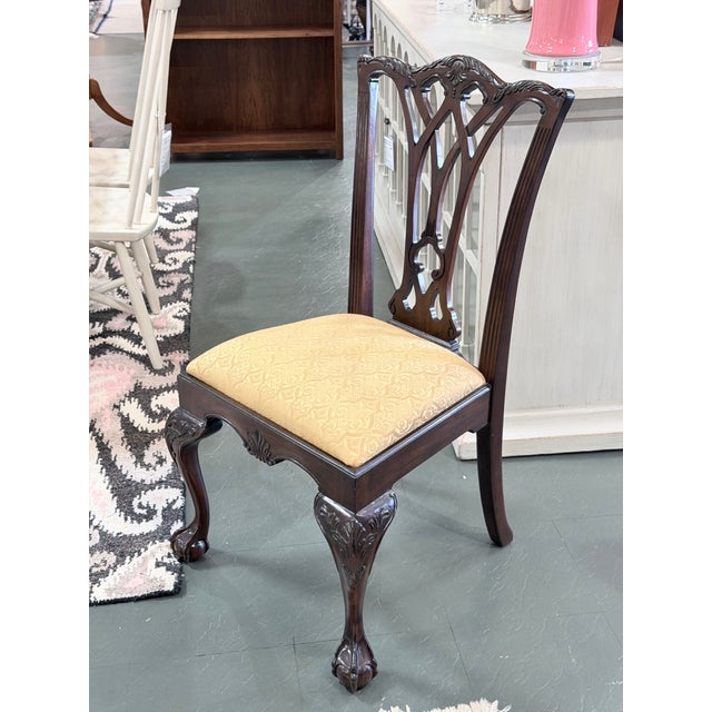 Vintage Drexel Heritage Georgian Style Mahogany Double Pedestal Dining Set For Sale - Image 11 of 12
