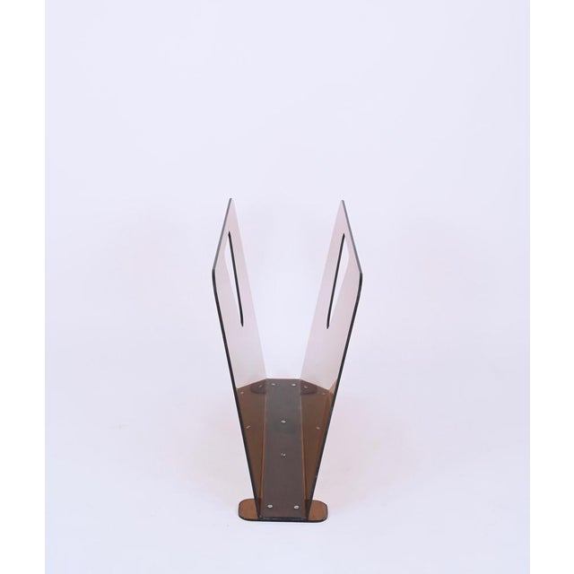 Large Magazine in Pink Smoked Acrylic Glass, Italy, 1970s For Sale - Image 9 of 15