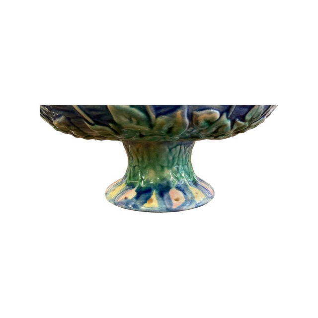Late 19th Century Late 19th Century Etruscan Floral Majolica Compote For Sale - Image 5 of 5
