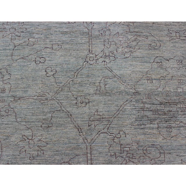 Lavender Keivan Woven Arts Finely Made Transitional Rug in Light Blue & Lavender Highlights For Sale - Image 8 of 12