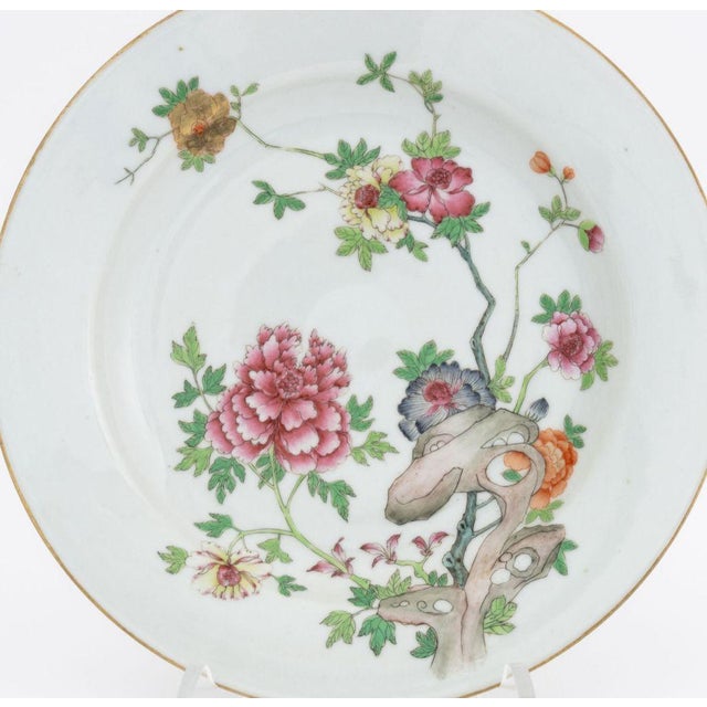 Chinese Famille Rose Porcelain Soup Bowl, probably Qianlong Period, hand-enameled with chrysanthemum flowers, unmarked....