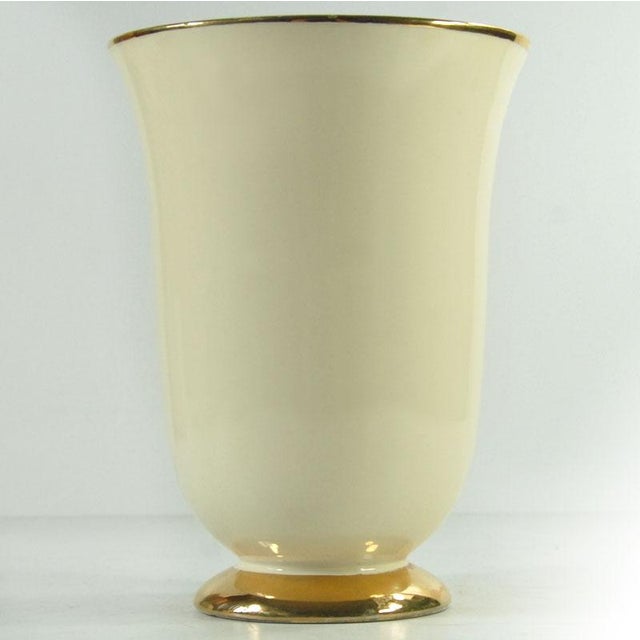 Art Deco Cream Ceramic Vase, Belgium, 1930s For Sale - Image 4 of 10