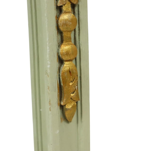 Wood Antique Louis XVI Gilded Console Side Table in Green Marble, 1890s For Sale - Image 7 of 18