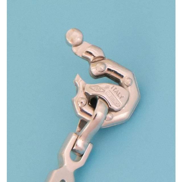 Late 20th Century Baraka 18k White & Rose Gold Fancy Link Chain Bracelet For Sale - Image 5 of 5