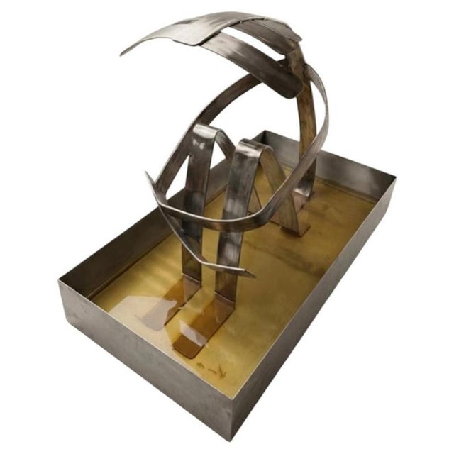 Goldenrod A Hopeless Man Sculptural Statue in Stainless Steel by Metalmorphosis Studio For Sale - Image 8 of 8