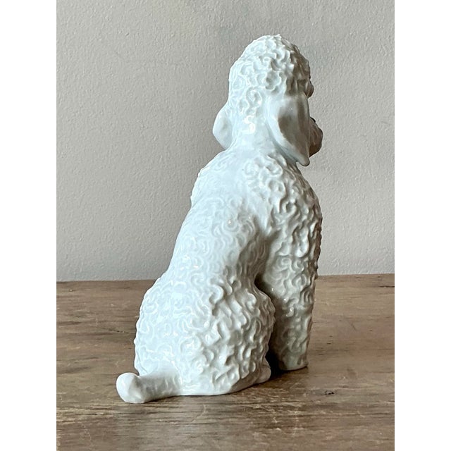 Mid-Century Modern Vintage Regency Glazed Ceramic Poodle For Sale - Image 3 of 7