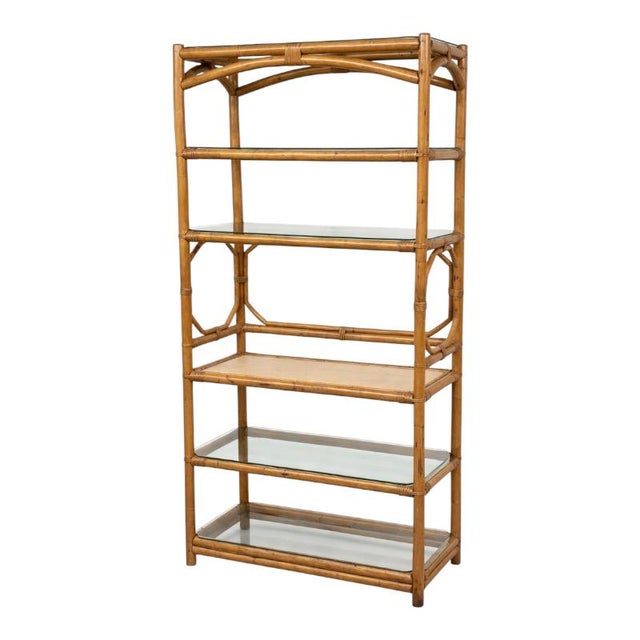 Contemporary Organic Modern Bamboo Etagere For Sale - Image 3 of 13