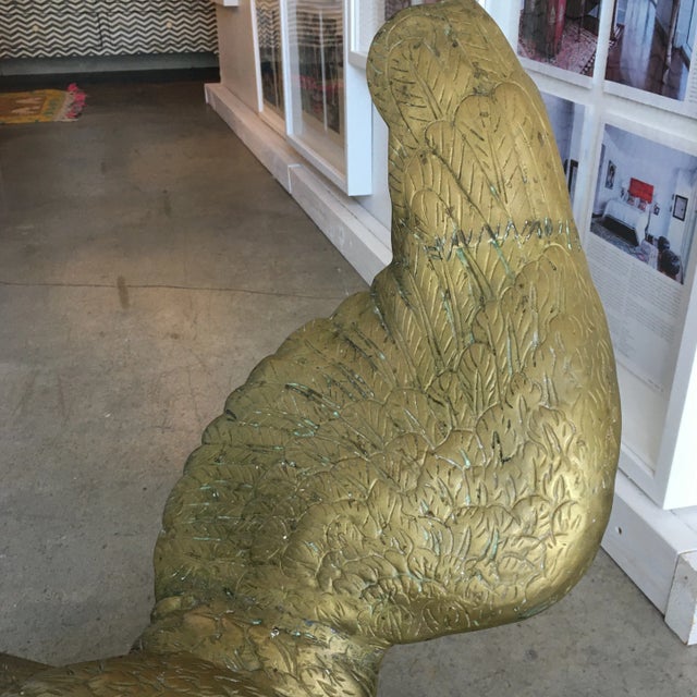 Vintage Solid Brass Faux Bois Eagle Sculpture For Sale - Image 9 of 13