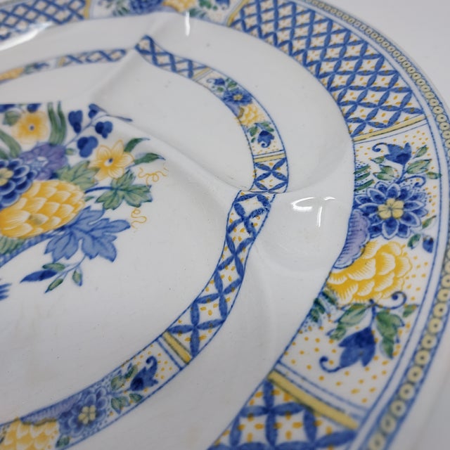 1910s Antique Booths England Silicon China Set 4 Divided Grill Plates Nankin Pattern - Set of 4 For Sale - Image 5 of 7