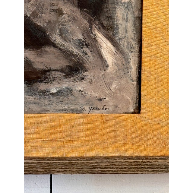1950s Abstract Figurative Painting by Maurice Golabon, Framed For Sale - Image 6 of 6