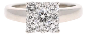 1.00 Carat Round Invisible Diamond 14 Karat Engagement Ring, Size 7
