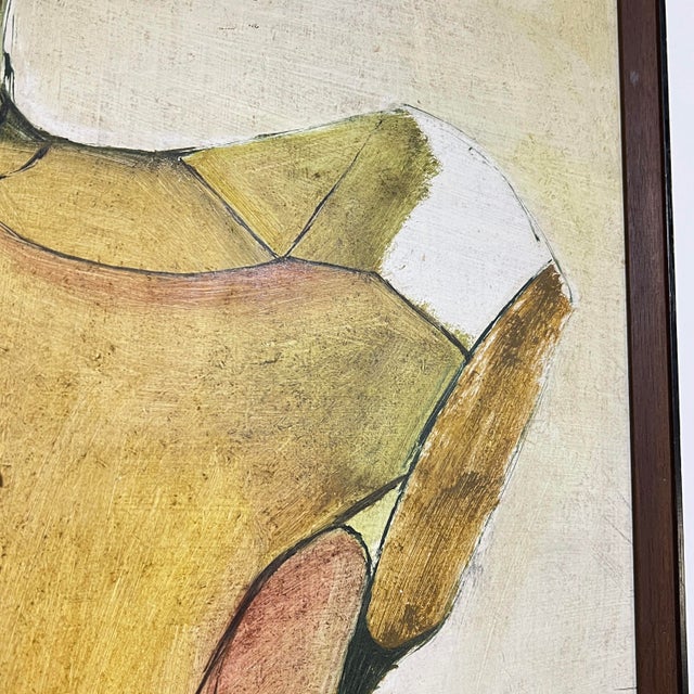 1960s D. 1963 Abstract Figurative Painting Signed Zeitner For Sale - Image 5 of 6