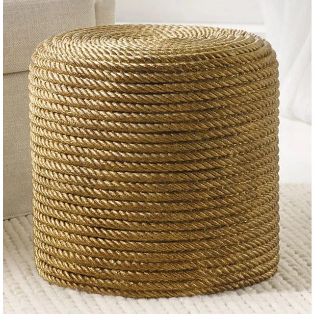 Traditional Somerset Bay Rope Stool - Gold For Sale - Image 3 of 3