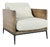 Modern Lodge Wood & Ivory Club Chair For Sale