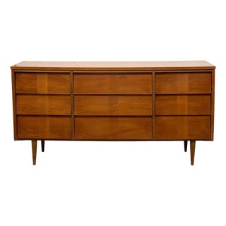 Mid 20th Century Louvered Drawer 9 Dresser For Sale