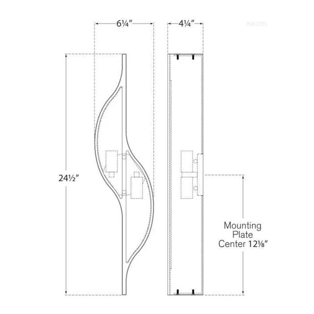Modern Kelly Wearstler for Visual Comfort Signature Avant Large Curved Sconce in Antique-Burnished Brass with Frosted Glass For Sale - Image 3 of 3