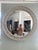 Off-white Wicker and Rattan Round Mirror 1950 For Sale - Image 8 of 12