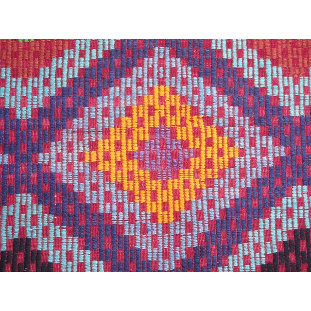 Amethyst Mid 20th Century Amethyst Color Turkish Handmade Boho Area Jejim Kilim Rug For Sale - Image 8 of 11