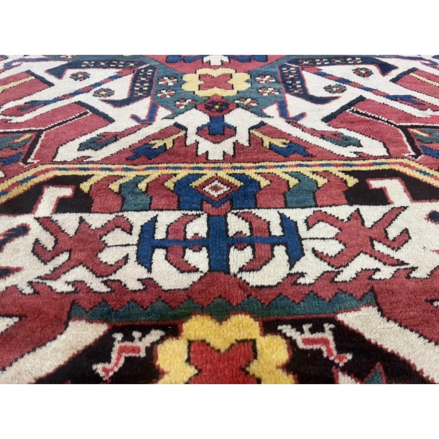 Red Fine Antique Kazak Wool Rug 4'9" X 7’2" For Sale - Image 8 of 8