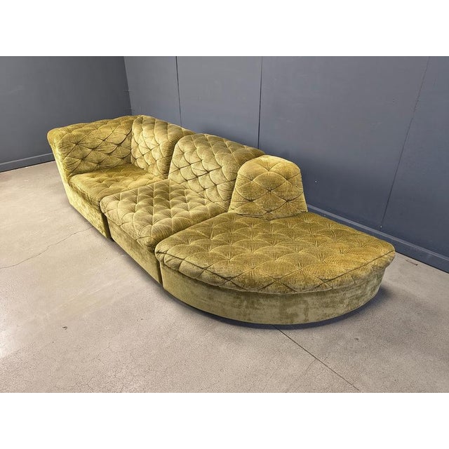 1970s Vintage Velvet Modular Sofa from Laauser, 1970s, Set of 3 For Sale - Image 5 of 10