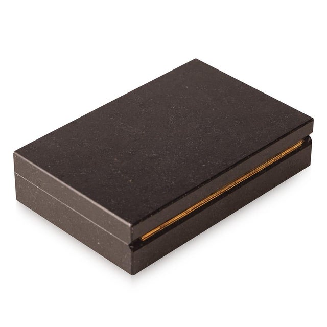 Vintage Italian Nero Granite Stone Box, 1960 For Sale - Image 3 of 9