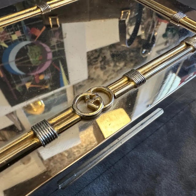 1980s Modern Silver Plated and Brass Luxury Box by Gucci For Sale - Image 15 of 17