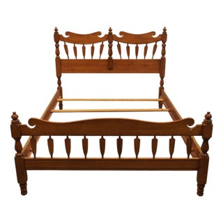Tell City Solid Hard Rock Maple Early American Colonial Style Chairback Full Size Bed 386-8118 For Sale