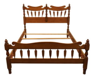 Tell City Solid Hard Rock Maple Early American Colonial Style Chairback Full Size Bed 386-8118