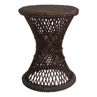 Vintage Tamtam Diabolo Rattan Stool, 1970s For Sale