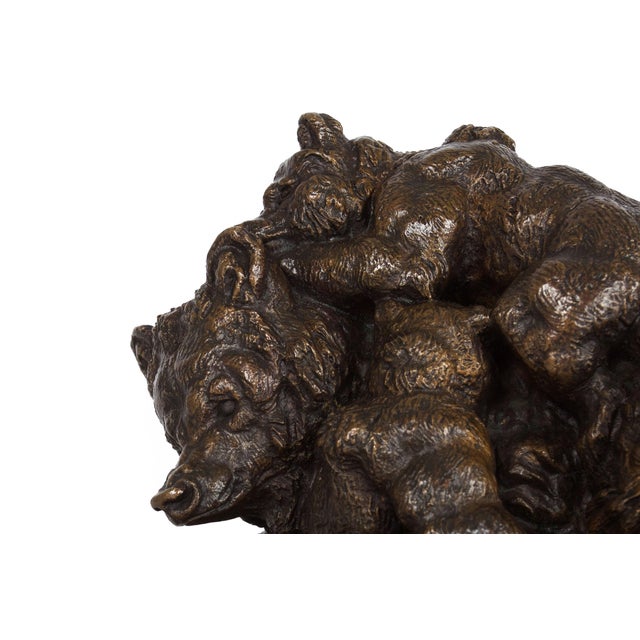 Late 19th Century French Antique Bronze Sculpture “Family of Bears” by Delabrierre For Sale - Image 5 of 18