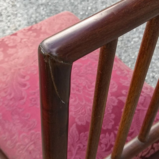 Wood Set of Dining Chairs in Fabric and Wood For Sale - Image 7 of 9