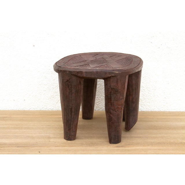 African Small Carved Bida African Stool For Sale - Image 3 of 9