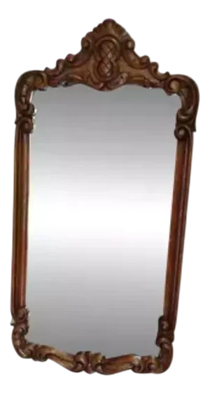 Antique Rococo Rocaille Style Mirror in Carved Wood
