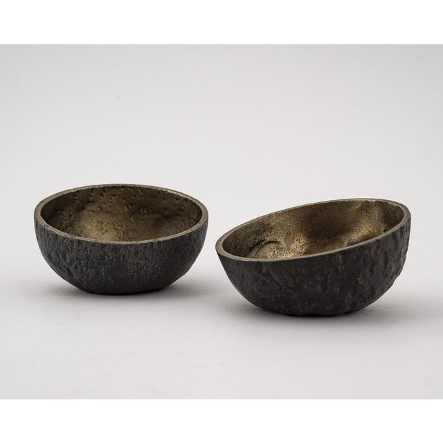 1960s Brutalist Brass Bowls with Gilded Interior, 1960s, Set of 2 For Sale - Image 5 of 18