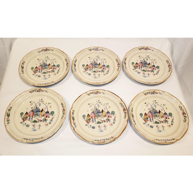 Vintage 1990s Heartland Stoneware Buffet Plates - Set of 6 beautiful vintage, oversized buffet plates in the beloved...